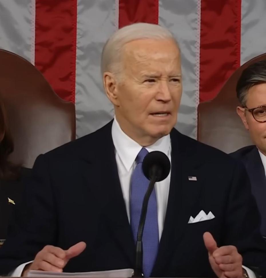 Then-President Joe Biden at the 2024 State of the Union Address