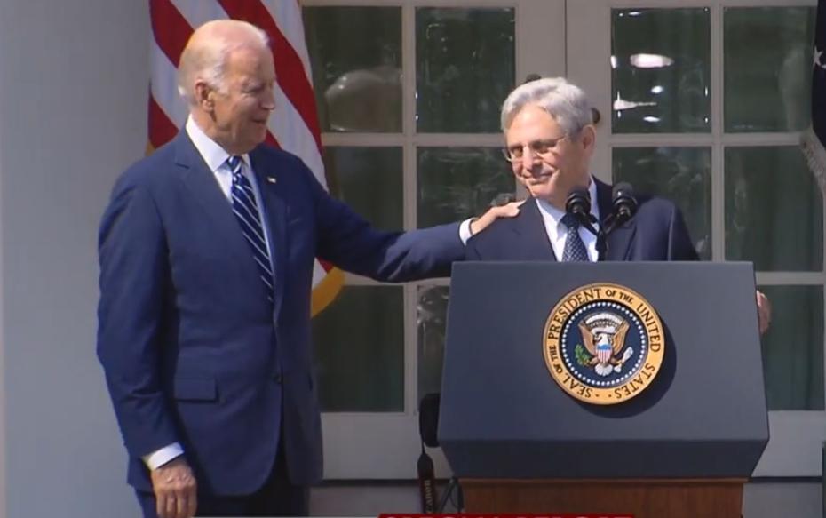 Then-Vice President Joe Biden and then-Judge Merrick Garland