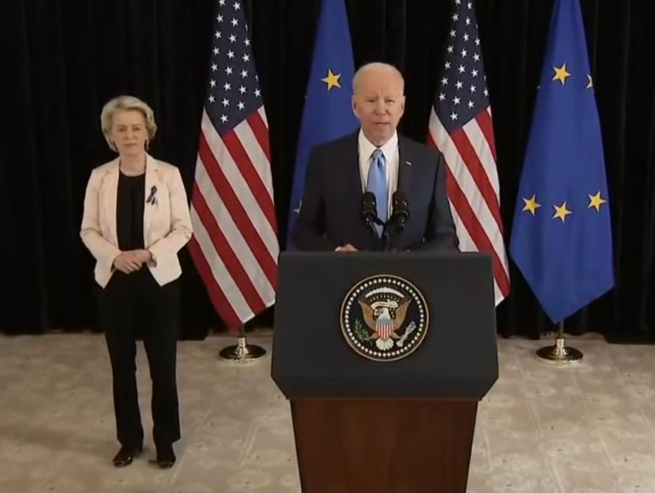European Commission President Ursula Von Der Leyen and then-U.S. President Joe Biden