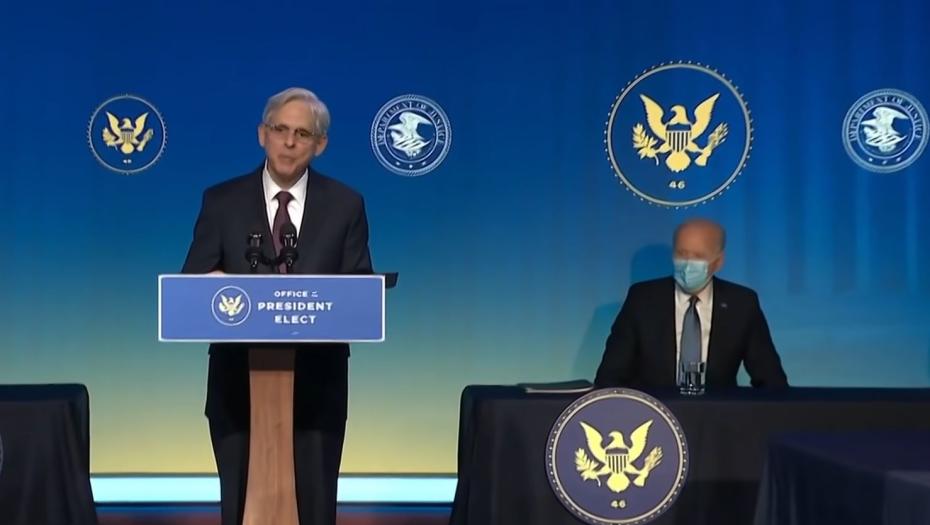 Then-Judge Merrick Garland and then-President-elect Biden
